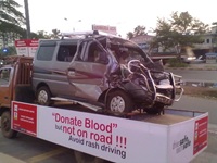 Donate blood but not on road